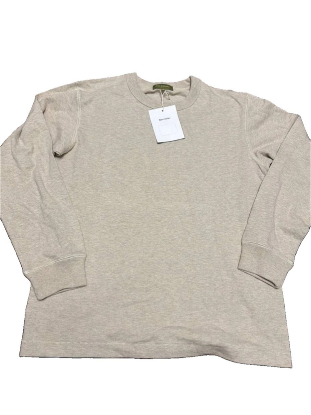 Loopwheel Tubular Long Sleeve Cotton Shirt in Oatmeal S